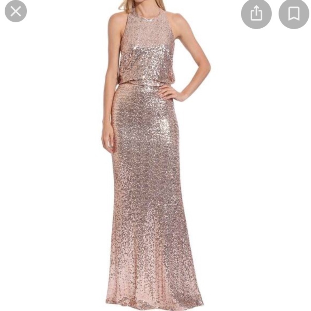 Bridesmaid Badgley Mischka sequined 2 Peice